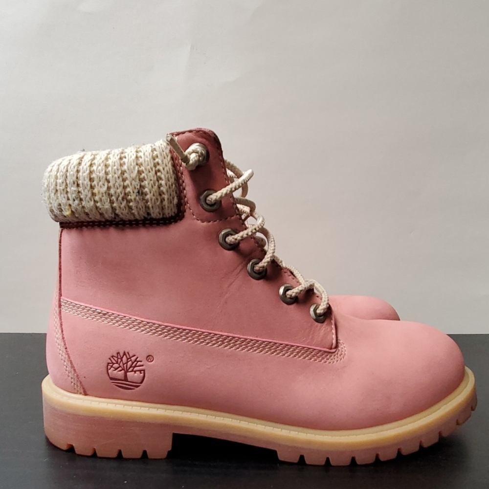 Timberland Pink Suede Leather 6 inch Boots…